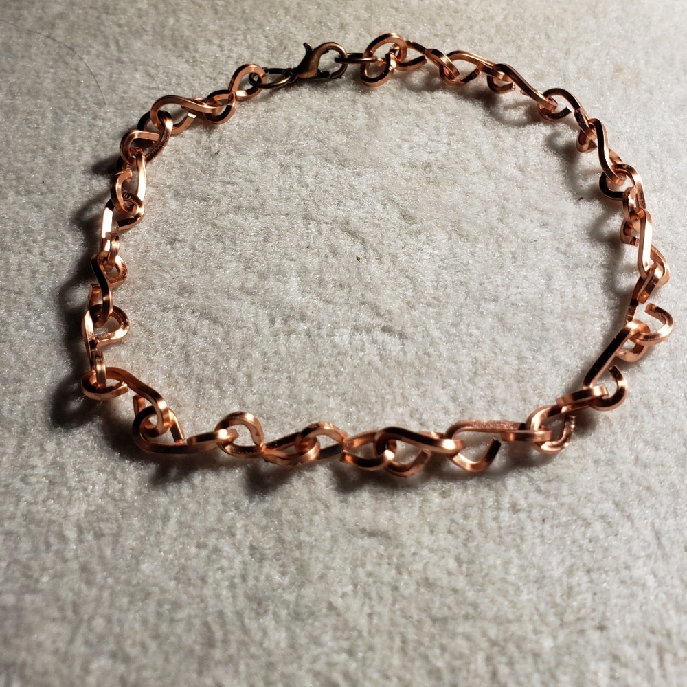 6 - 8.5 unisex handmade link by link copper bracelet
